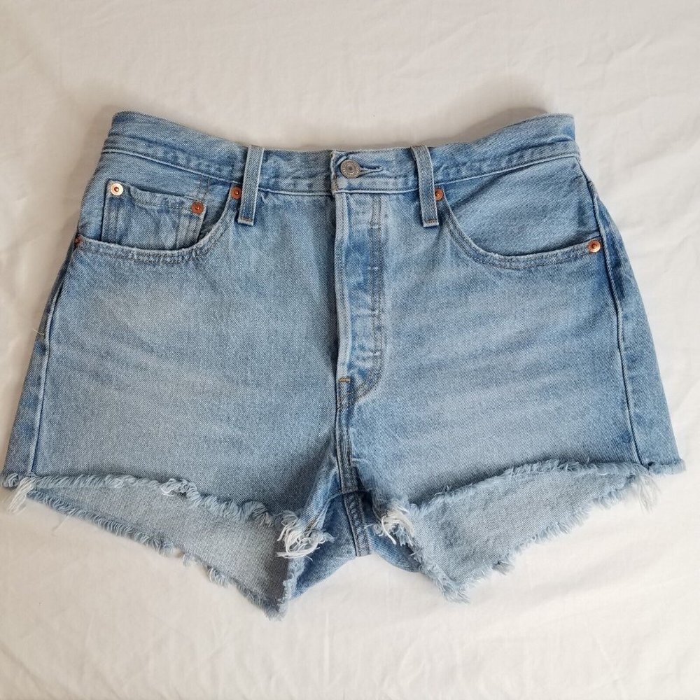 Levi's 501 Cutoff Shorts Womens  SIZE 29 Denim High Rise Button Fly 31" Waist